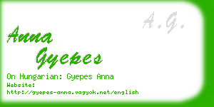 anna gyepes business card